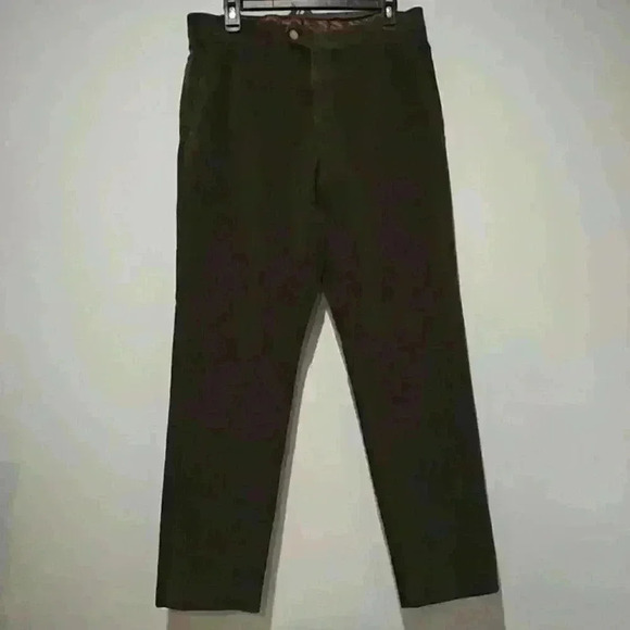 J. McLaughlin Corduroy Pants Size 32 - 33 Straight Leg Forest Green High Rise - Picture 2 of 7